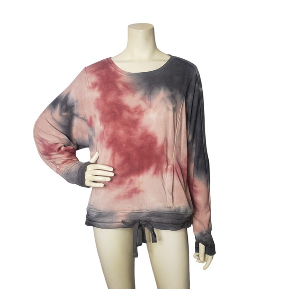 7SEVEN Red and Gray Tie Dye Sweatshirt Size Large - Picture 7 of 7